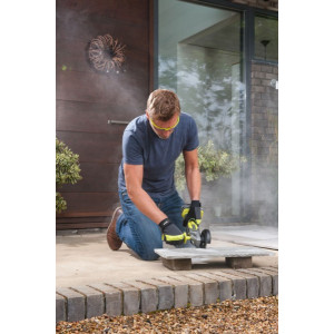 Угловая шлифмашина аккумуляторная Ryobi R18AG7-0 5133002852 (без АКБ) режет бетон