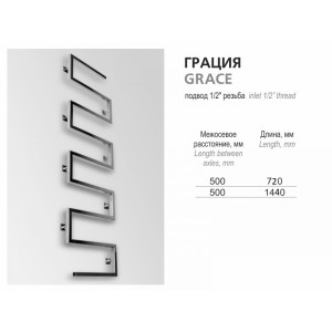 Размеры полотенцесушителей Ростела Грация