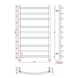 Полотенцесушитель Fincopper FCB 500х900 БП (1/2") белый размер