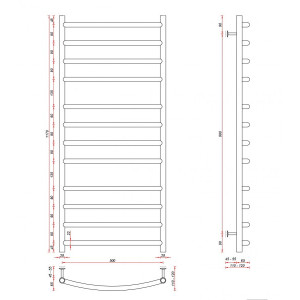 Полотенцесушитель Fincopper FC 500х1170 НП (1/2") белый размер
