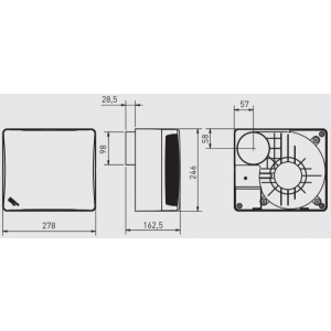 Габаритные размеры вентилятора Soler&Palau EBB-175 Design S