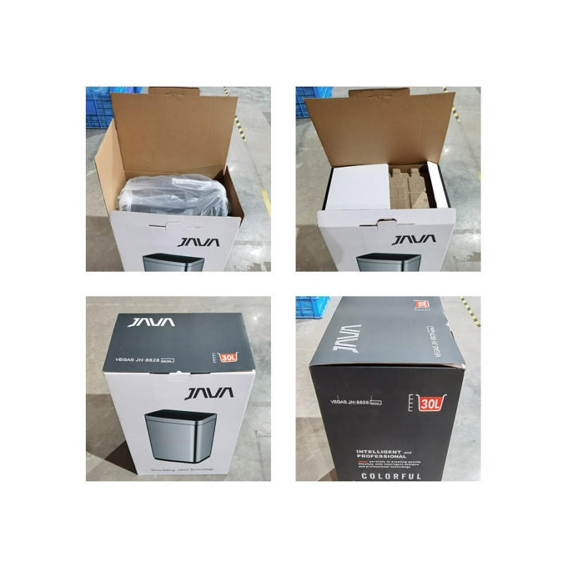 Сенсорное мусорное ведро JAVA Vagas 16L White упаковка