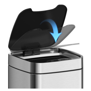 Сенсорное мусорное ведро JAVA Rome 12L Matt Steel открытие крышки