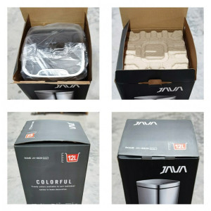 Сенсорное мусорное ведро JAVA Rome 12L Matt Steel упаковка