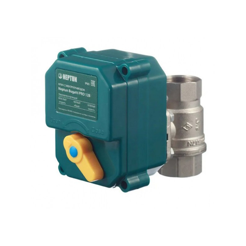 Шаровый электропривод Neptun Bugatti Pro 12В 3/4" сверху
