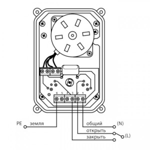 Шаровый электропривод Neptun Bugatti Pro 220В 1 1/2" схема