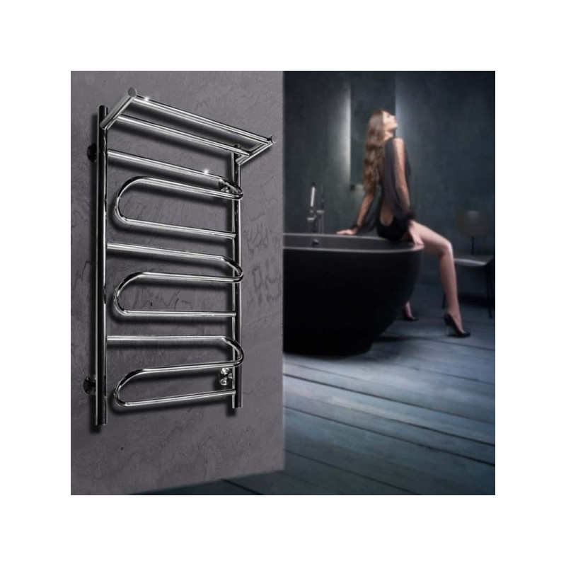 Полотенцесушитель Ростела Танго+ 500x800 НП (1") с полочкой на стене