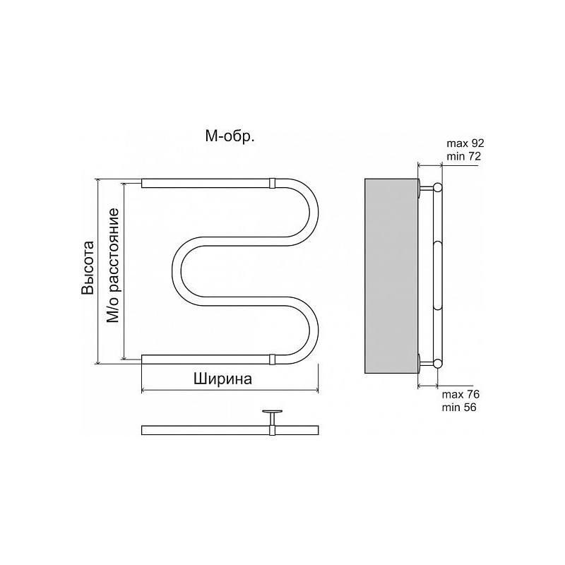 Размеры Terminus Эконом М-образный 32 600х700