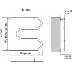 Размеры Terminus Эконом М-образный 32 600х700