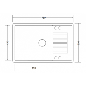 Габаритные размеры мойки ZorG Dello 78 белый камень