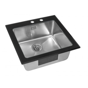 Кухонная мойка ZorG GS 5553 черный вид сбоку
