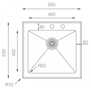 Габаритные размеры мойки ZorG GS 5553 черный