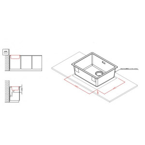 Кухонная мойка Elleci Zen 105 K97 Light Grey - схема