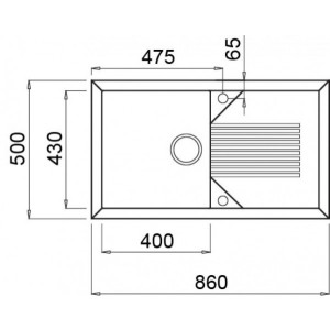 Размеры мойки Elleci Tekno 400 G62 Bianco Antico