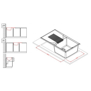Кухонная мойка Elleci Tekno 400 V96 White - схема