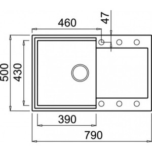Размеры мойки Elleci Easy 300 G68 Bianco