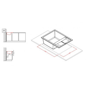 Кухонная мойка Elleci Unico 125 G43 Tortora - схема