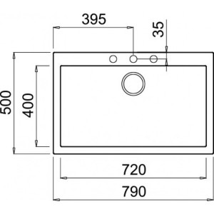 Размеры мойки Elleci Quadra 130 K96 White