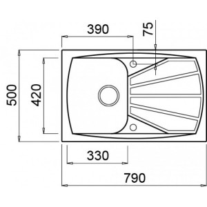 Размеры мойки Elleci Living 300 G68 Bianco