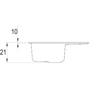 Кухонная мойка Elleci Living 300 G68 Bianco - размер глубины чаши