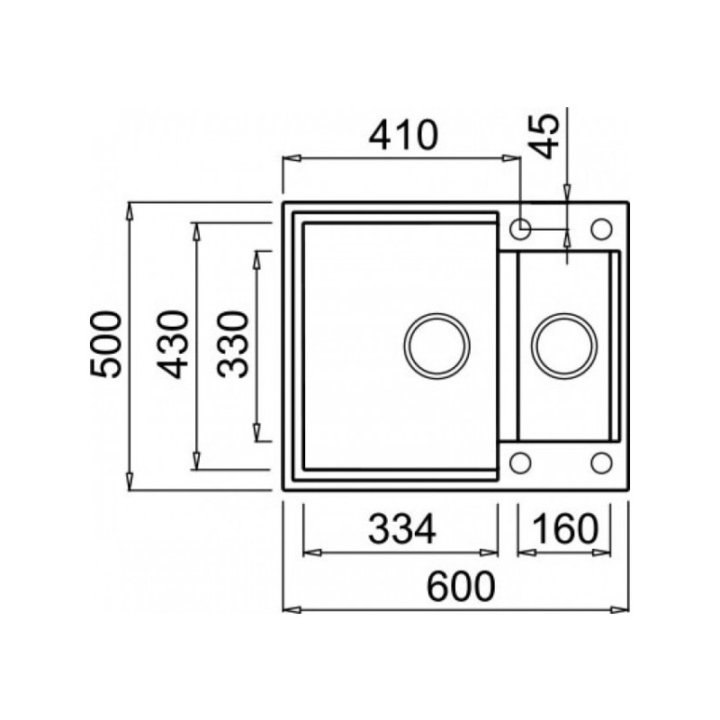 Размеры мойки Elleci Easy 150 G43 Tortora
