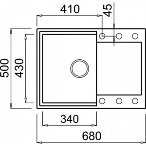Размеры мойки Elleci Easy 135 M78 Espresso