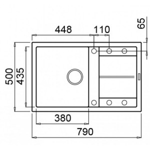 Размеры мойки Elleci Unico 300 G62 Bianco Antico
