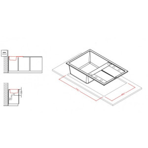 Кухонная мойка Elleci Unico 300 G62 Bianco Antico - схема