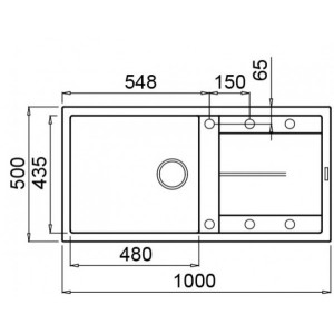 Размеры мойки Elleci Unico 480 G68 Bianco