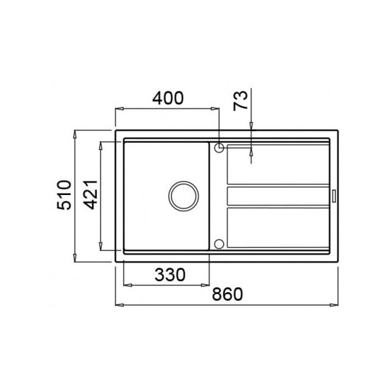 Размеры мойки Elleci Best 400 G40 Nero