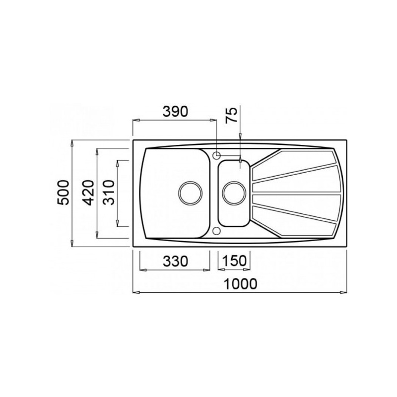 Размеры мойки Elleci Living 475 G68 Bianco