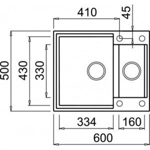 Размеры мойки Elleci Easy 150 G62 Bianco Antico