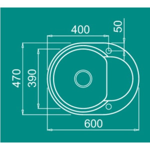 Размеры мойки Elleci Easy Round 600 G52 Bianco Pietra