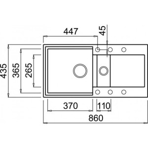 Размеры мойки Elleci Easy 425 G62 Bianco Antico