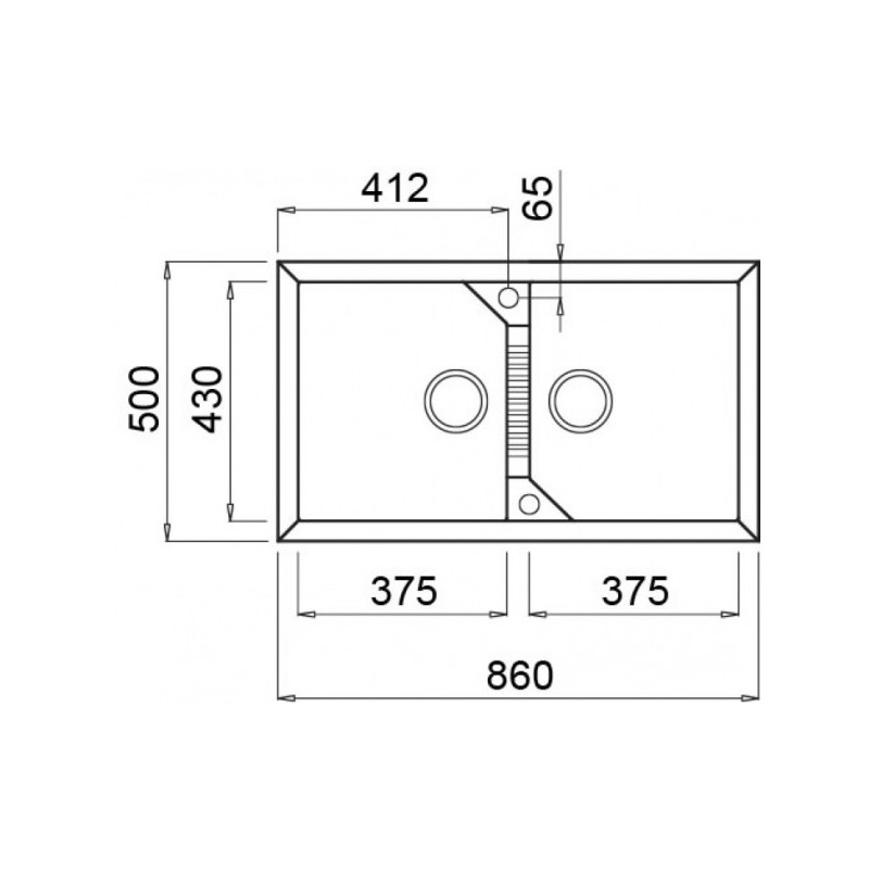 Размеры мойки Elleci Tekno 450 G68 Bianco