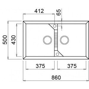 Размеры мойки Elleci Tekno 450 G68 Bianco