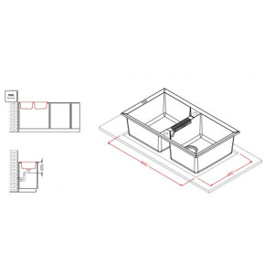 Кухонная мойка Elleci Tekno 450 G68 Bianco - схема