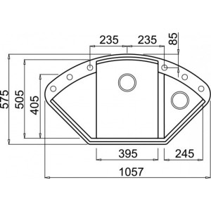 Размеры мойки Elleci Easy Corner G62 Bianco Antico