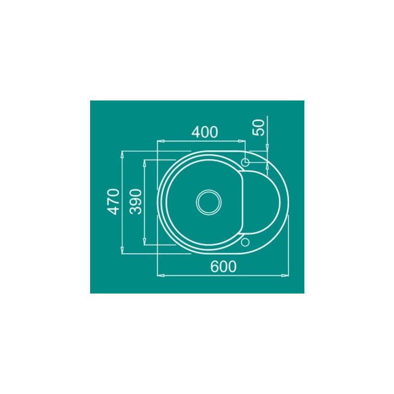 Размеры мойки Elleci Easy Round 600 M79 Aluminium