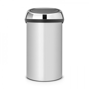 Мусорное ведро Brabantia Touch Bin 60 л серый металлик (крышка стальная полированная)