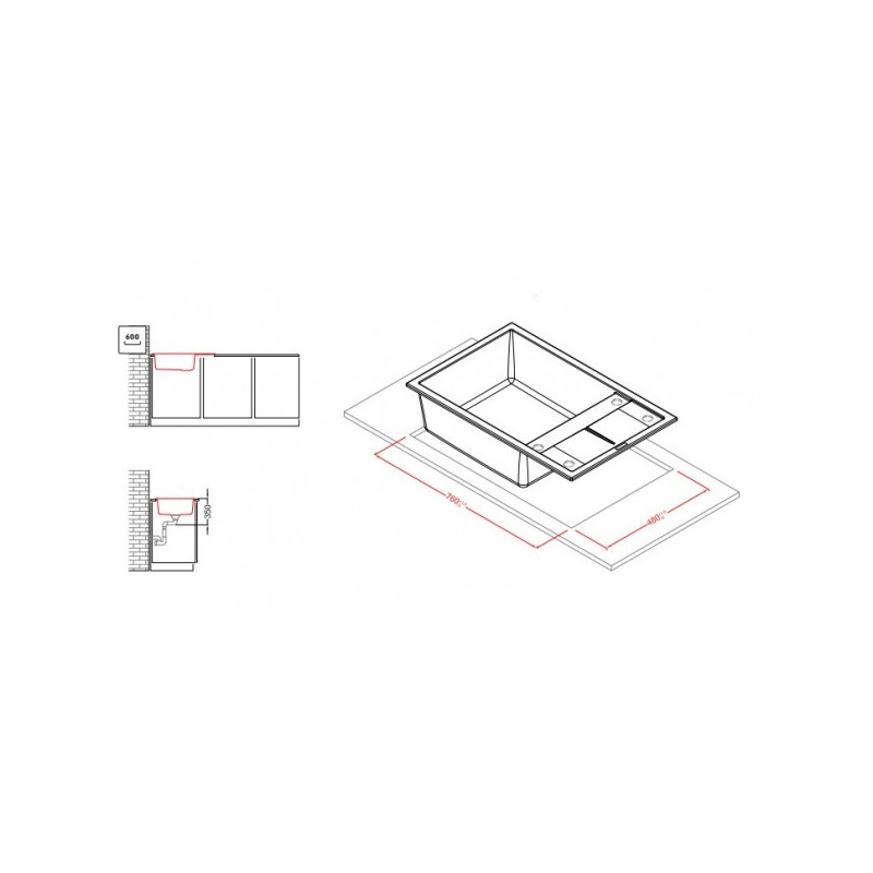Кухонная мойка Elleci Unico 310 M78 Espresso - схема