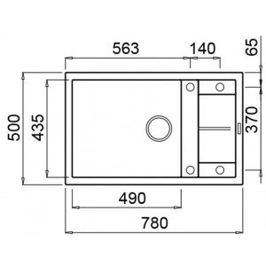 Размеры мойки Elleci Unico 310 M78 Espresso