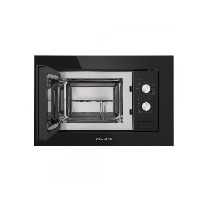 Микроволновая печь Maunfeld MBMO.20.2PGB Black с открытой дверцей