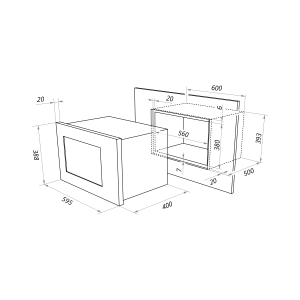 Размеры микроволновой печи Maunfeld MBMO.25.8S Inox