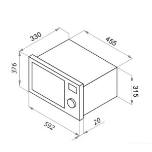Размеры микроволновой печи Maunfeld JBMO.20.5ERIB Ivory