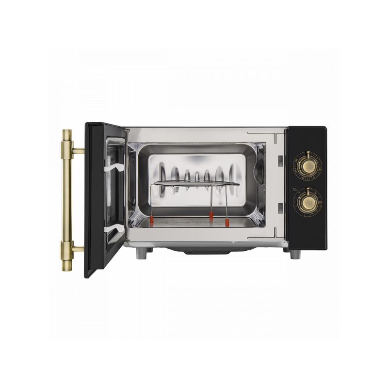 Микроволновая печь Maunfeld JFSMO.20.5.GRBG Black с открытой дверцей