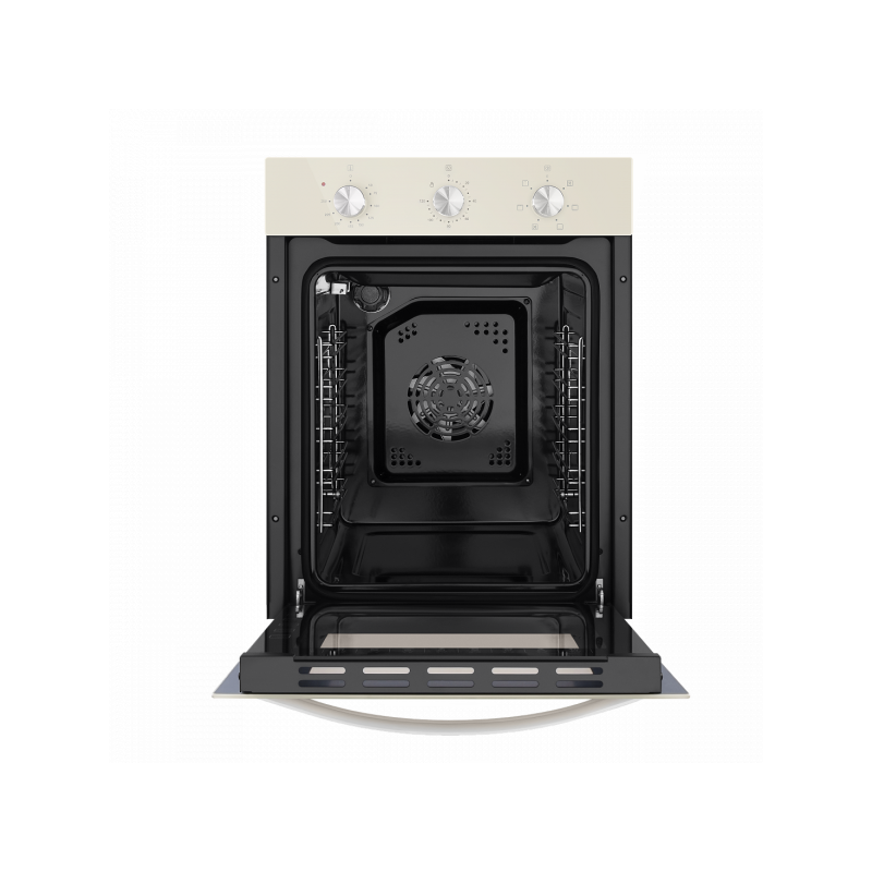 Электрический духовой шкаф Maunfeld EOEC.516BG Beige с открытой дверцей