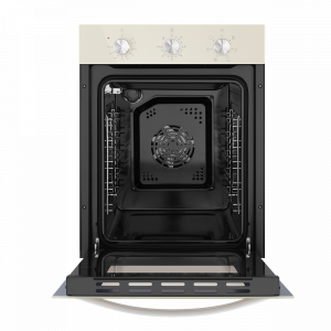 Электрический духовой шкаф Maunfeld EOEC.516BG Beige с открытой дверцей