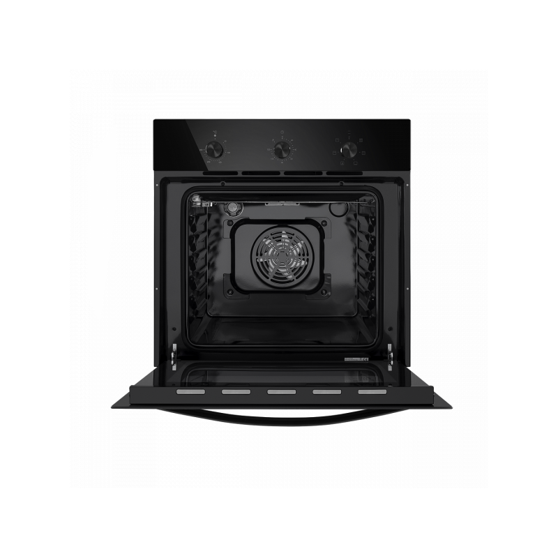Электрический духовой шкаф Maunfeld EOEC.586B2 Black с открытой дверцей