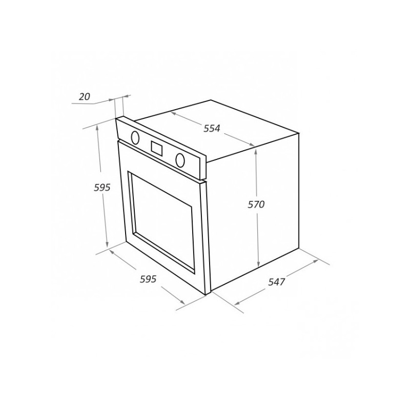 Размеры электрического духового шкафа Maunfeld EOEM.769S1 Inox